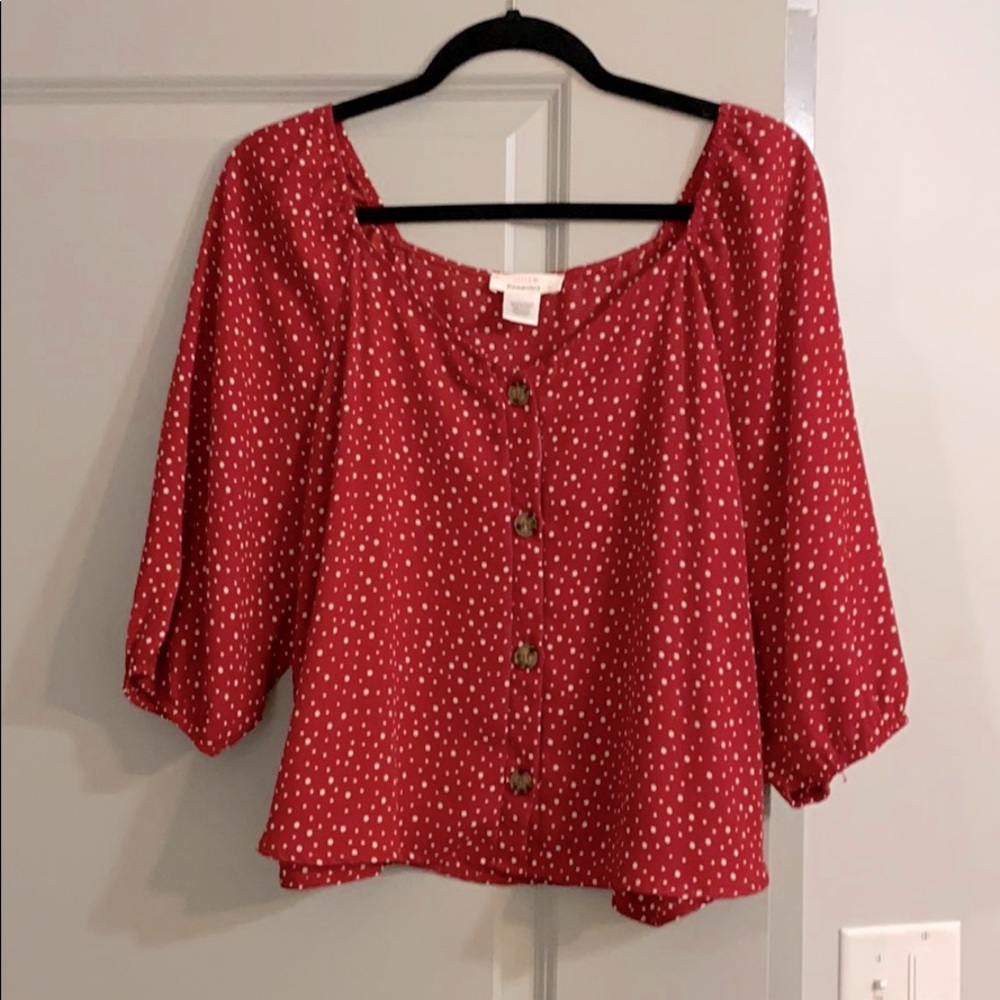 Red Polka Dot Blouse